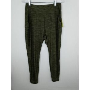 Women's Knit Mid-Rise Jogger Pants -All In Motion Heathered Olive Green Size M